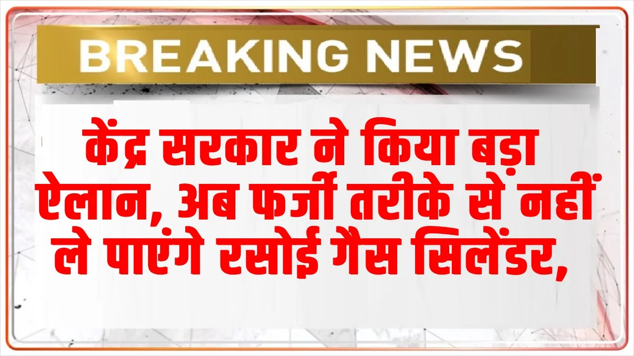 LPG Gas Cylinder: केंद्र सरकार ने किया बड़ा ऐलान, अब फर्जी तरीके से नहीं ले पाएंगे रसोई गैस सिलेंडर,