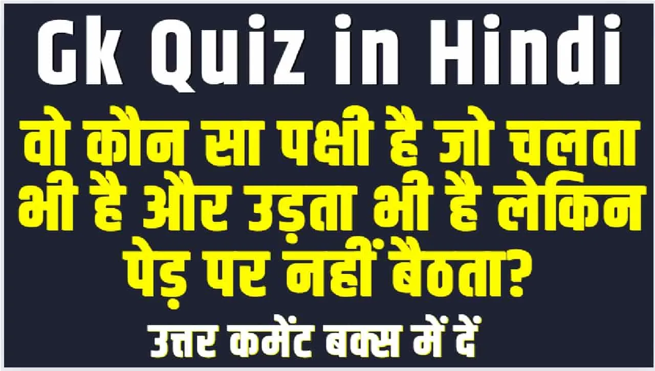 Important GK Questions || वो कौन सा पक्षी है जो चलता भी है और उड़ता भी है लेकिन पेड़ पर नहीं बैठता?