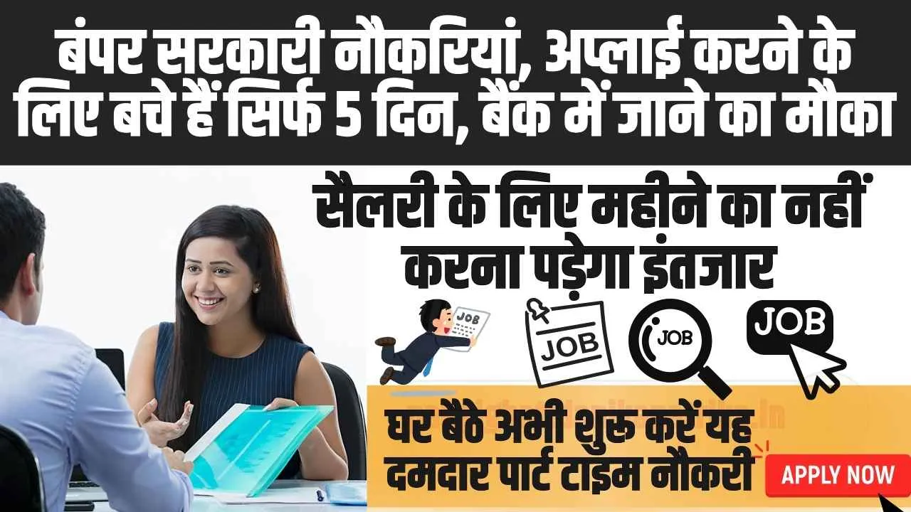 Government Jobs: सरकारी नौकरी की तलाश कर रहे युवाओं के लिए बड़ी खुशखबरी, इन विभागों में निलकी बंपर भर्ती 