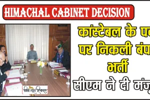 Himachal Cabinet Decision || 1226 कांस्टेबल के पदों को भरने की मिली मंजूरी, कांस्टेबल भर्ती में महिलाओं को 30 फीसदी आरक्षण