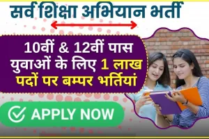 Sarva Shiksha Abhiyan Vacancy || 10वीं & 12वीं पास युवाओं के लिए 1 लाख पदों पर बम्पर भर्तियां, यहां देखें योग्यत