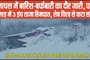 Himachal Snowfall News || हिमाचल में बारिश-बर्फबारी का दौर जारी, पांगी किलाड़ में 6 इंच ताजा हिमपात, शेष विश्व से कटा संपर्क