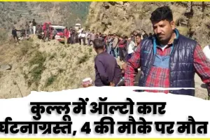 Himachal Road Accident || हिमाचल में नहीं थम रहे सड़क हादस, कुल्लू में गहरी खाई में लुढ़की ऑलटो कार, 4 की मौके पर मौत 