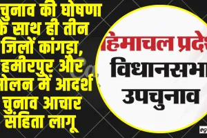 Himachal Shimla News || हिमाचल प्रदेश में विधानसभा उप-चुनाव पर कितना खर्च?  उपचुनाव की घोषणा के साथ ही आदर्श चुनाव आचार संहिता लागू 