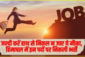 Jobs in Himachal : जल्दी करें हाथ से निकल न जाए ये मौका, हिमाचल में इन पदों पर निकली भर्ती