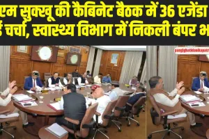 Himachal Cabinet Meeting Decisions: सीएम सुक्खू की कैबिनेट बैठक में 36 एजेंडा पर हुई चर्चा, स्वास्थ्य विभाग में निकली बंपर भर्ती