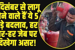 Rule Change From 1st December: 1 दिसंबर से लागू होने वाले हैं ये 5 बड़े बदलाव,  LPG सिलेंडर की कीमतों से लेकर होगें बड़े बदलाव 